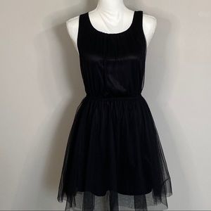 Divided Black Tulle Mini Tea Dress